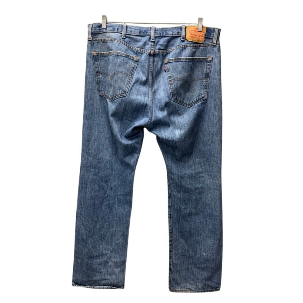 Levis 501 Original Fit Jeans Mens 40x32 Blue Denim Straight Leg Button Fly - Picture 2 of 13